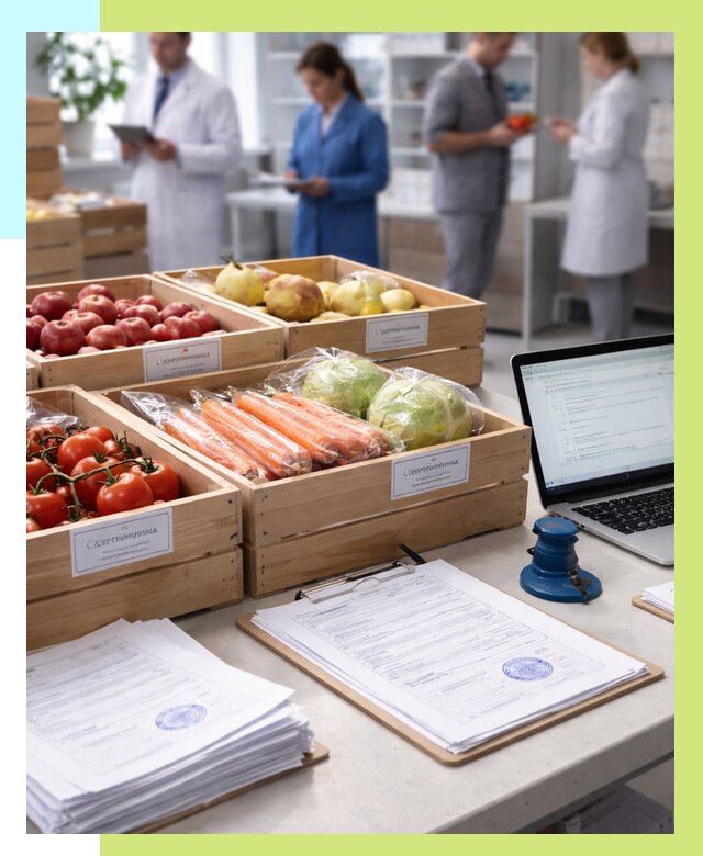 Сертификация овощей и фруктов в Соколе от 8856 р. | Алешин-Скл
