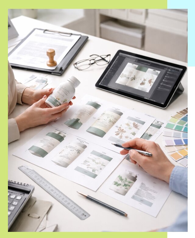 Профессиональная разработка дизайна и текста этикетки продукции в Соколе