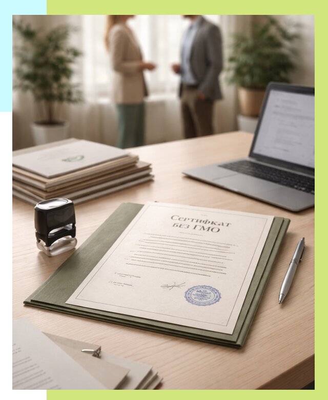 Сертификат без ГМО в Соколе от 7814 р. оформить срочно Алешин-Скл